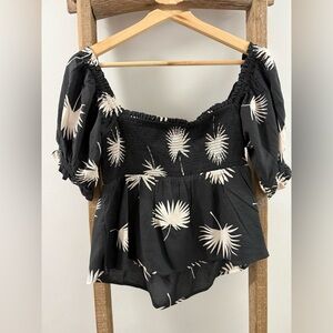 Volcom Black and Cream Off-Shoulder Blouse
